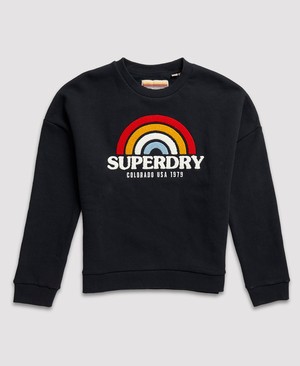 Superdry Raven Panelled Crew Női Pulóver Sötétkék | YZCUH4761